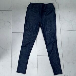 LuLaRoe Luxe Shiny Dark Blue Faux Leather Leggings